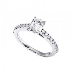 Diamanten Ring Emerald Cut Elle Platina 950/1000 - Celinni