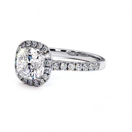 Diamantring Kissenschliff Ma vie Platin 950 Tausendstel
