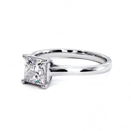 Bague Diamant Taille Princesse Promesse Platine 950 Millièmes