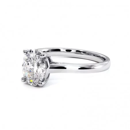 Bague Diamant Taille Ovale Promesse Platine 950 Millièmes