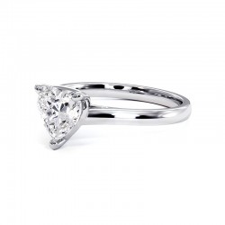 Anillo de Diamante Talla Coraz&oacute;n Promesa Platino 950/1000 - Casa Celinni