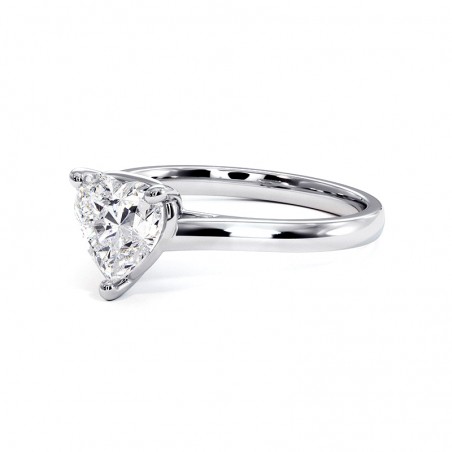 Anillo de Diamante Talla Coraz&oacute;n Promesa Platino 950 Mil&eacute;simas