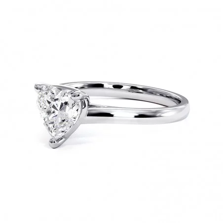 Bague Diamant Taille Cœur Promesse Platine 950 Millièmes