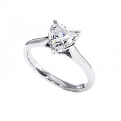 Anillo de Diamante Talla Coraz&oacute;n Promesa Platino 950/1000 - Casa Celinni