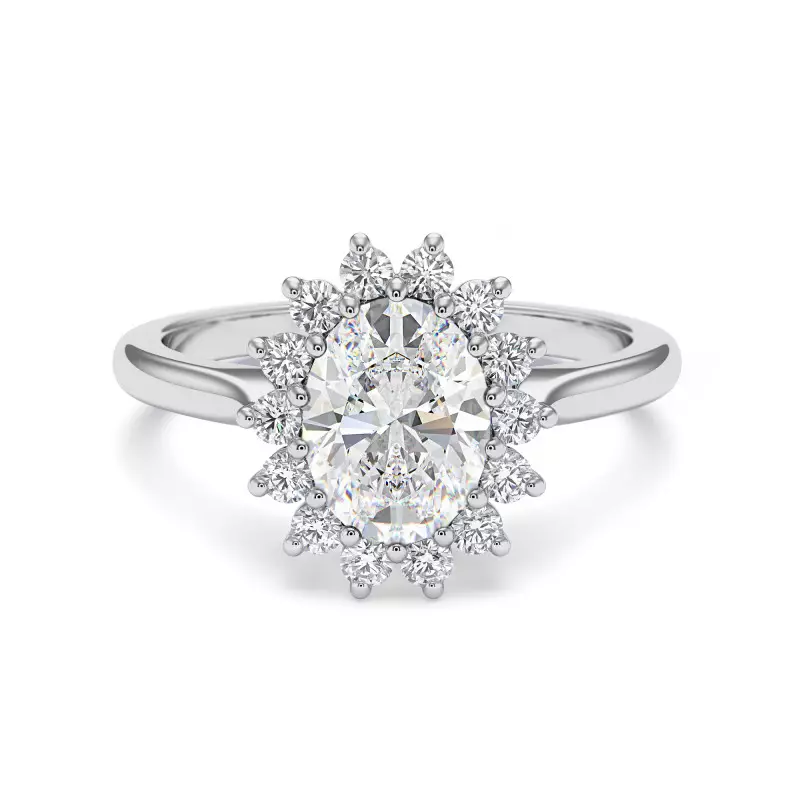 Bague Marguerite© Saphir Blanc Ovale