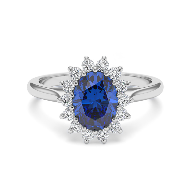 Marguerite© Ring Oval Blue Sapphire