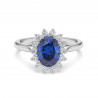 Bague Marguerite© Saphir Bleu Ovale