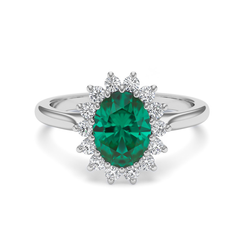 Bague Marguerite© Quartz Vert Ovale