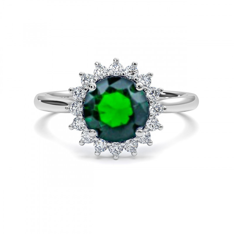 Bague Marguerite© Quartz Vert Rond