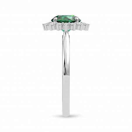 Bague Marguerite© Quartz Vert Rond