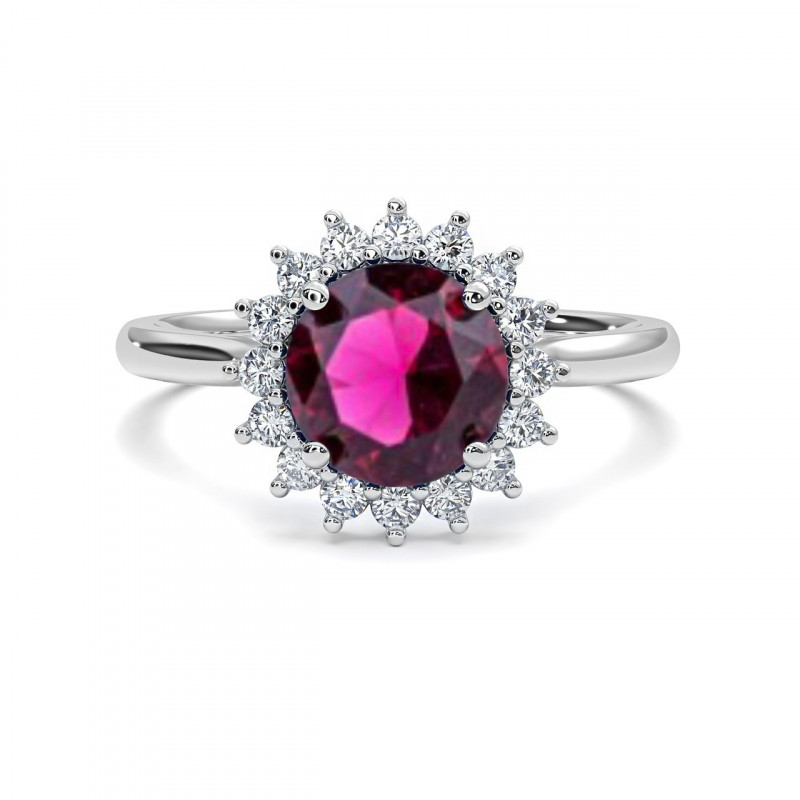 Marguerite© Round Garnet Ring