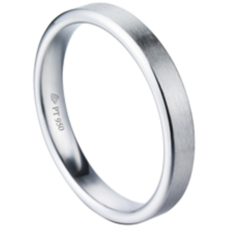 Bonheur Ehering matt 18K Wei&szlig;gold & Platin | Celinni