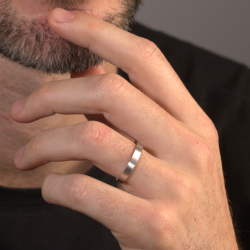 Bonheur Ehering matt 18K Wei&szlig;gold & Platin | Celinni
