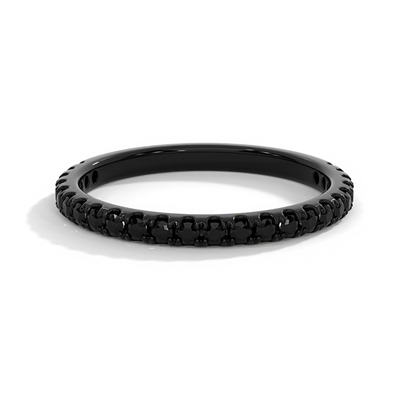 Demi alliance Elle or noir diamants noirs Demi alliance Elle or noir diamants noirs