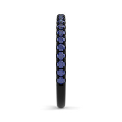 Demi-Alliance Elle Saphirs Bleus en Or Noir 18K | Celinni