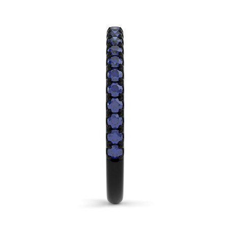 Demi-Alliance Elle Saphirs Bleus Or Noir 18K