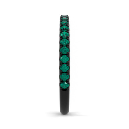 Halve Alliantie Diamanten Elle Zwart Goud Tsavorites