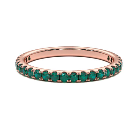 Demi Alliance Diamants Elle Or Rose Emeraudes