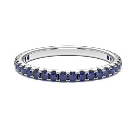 Half Diamond Alliance Elle White Gold Blue Sapphires