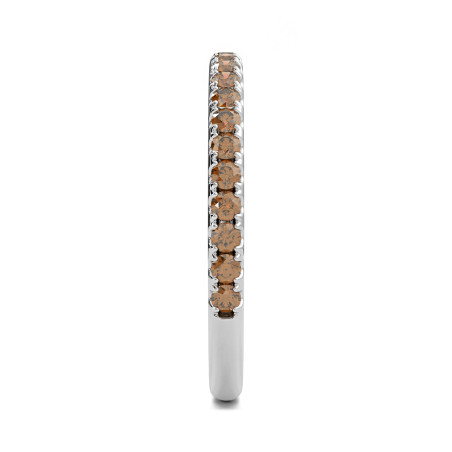 Demi Alliance Diamants Elle Or Blanc Diamants Chocolat