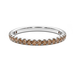 Halber Diamant-Verband Elle in Wei&szlig;gold Schokolade Diamanten - Hochzeit