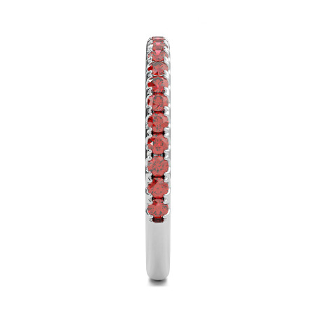 Demi Alliance Diamants Elle Or Blanc Grenats