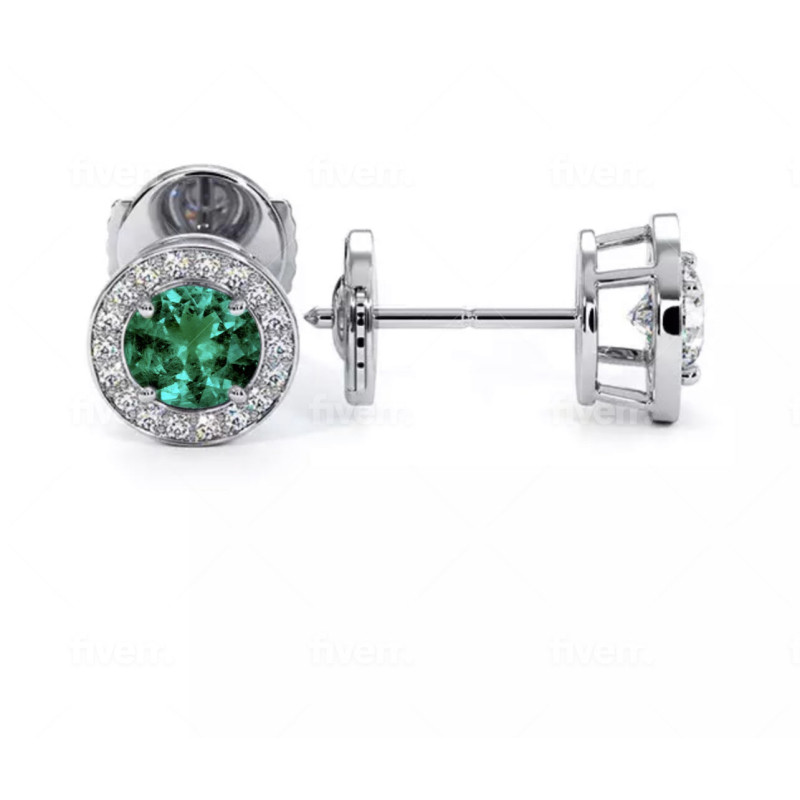 Earrings Mon amour emerald