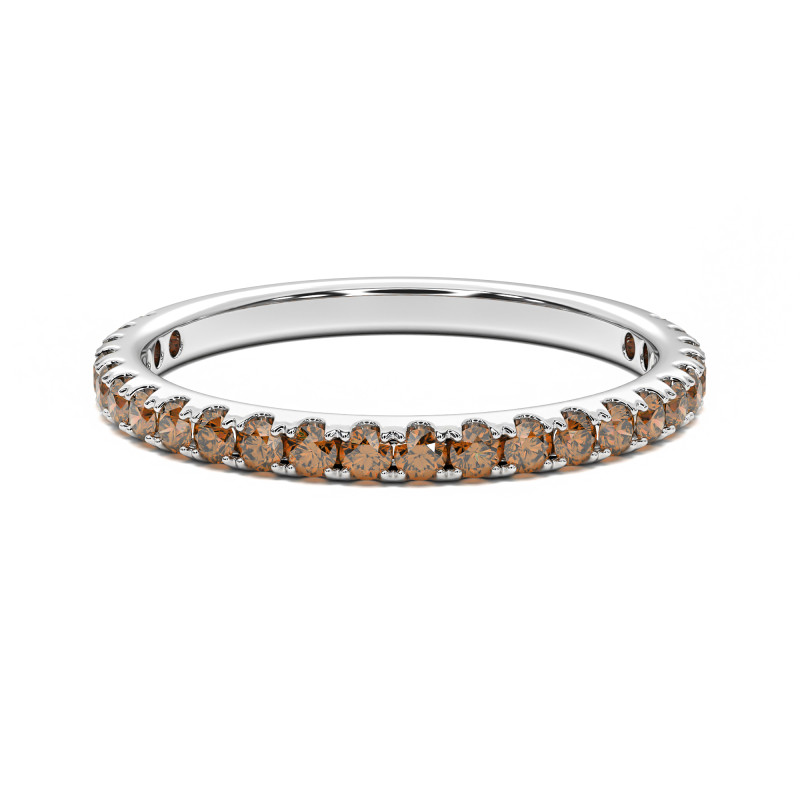 LOVE Halb-Memoirering mit Schokodiamanten aus 18K Wei&szlig;gold