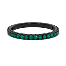 Media Alianza LOVE en Oro Negro 18K con Tsavoritas | Celinni