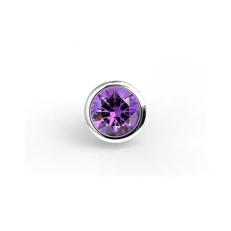 Amethyst Gold Earrings Bezel Set