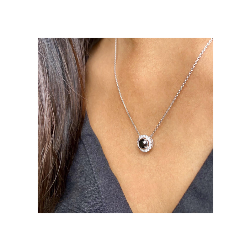 Pendentif solitaire diamant noir best sale