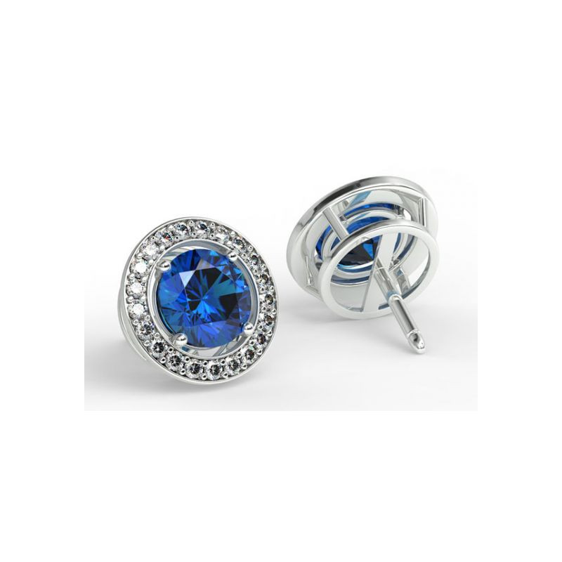 Boucles D'oreilles Mon Amour Saphirs Bleus