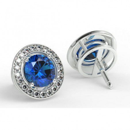 Boucles D'oreilles Mon Amour Saphirs Bleus