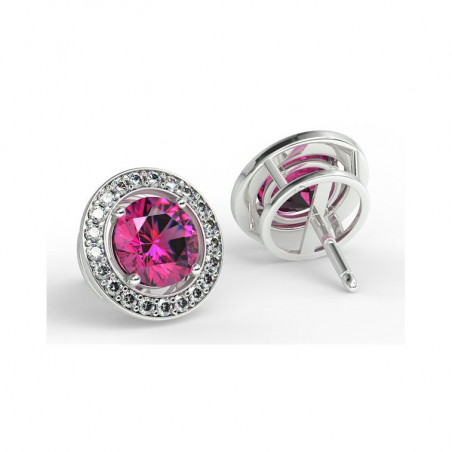 Boucles D'oreilles Mon Amour Saphirs Roses