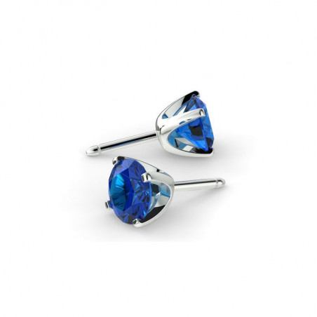 Boucles D'oreilles Promesse Saphirs Bleus