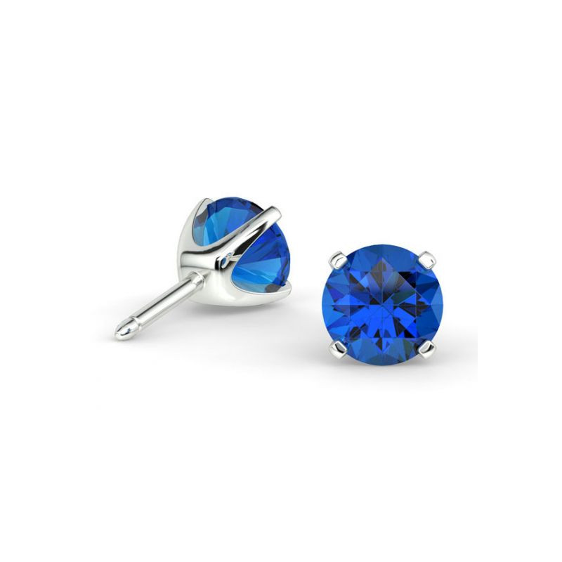 Boucles D'oreilles Promesse Saphirs Bleus