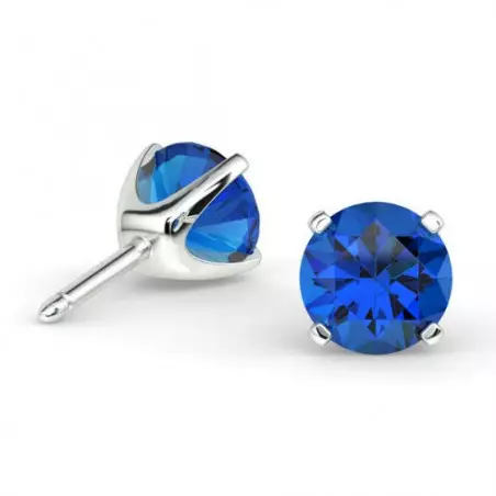 Boucles D'oreilles Promesse Saphirs Bleus