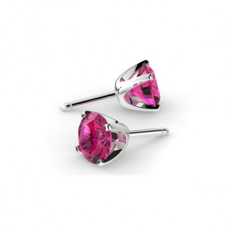 Boucles D'oreilles Promesse Saphir Rose