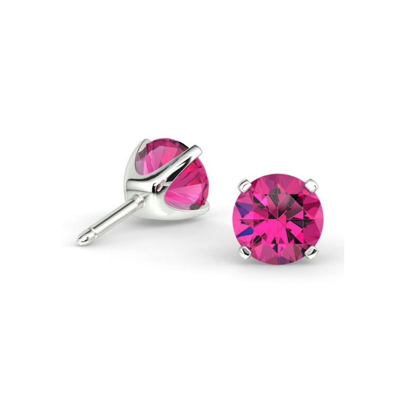 Boucles D'oreilles Promesse Saphir Rose