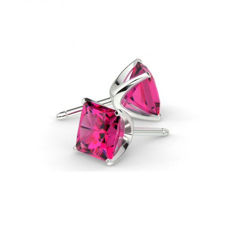 Boucles D'oreilles Promesse Princesse Saphir Rose