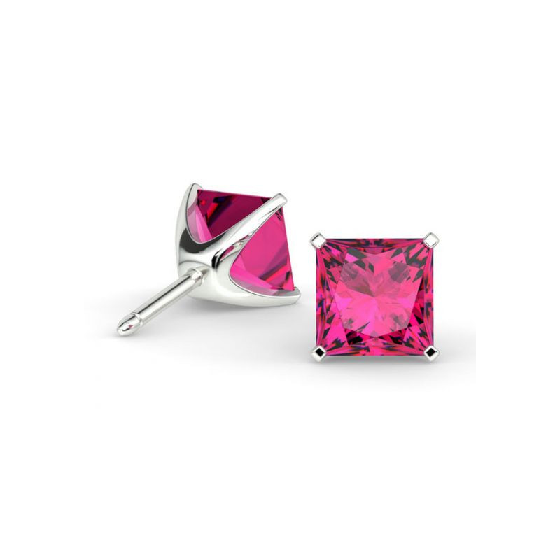 Pink Sapphire Princess Promise Earrings Promesse