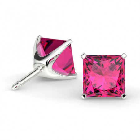 Pink Sapphire Princess Promise Earrings Promesse
