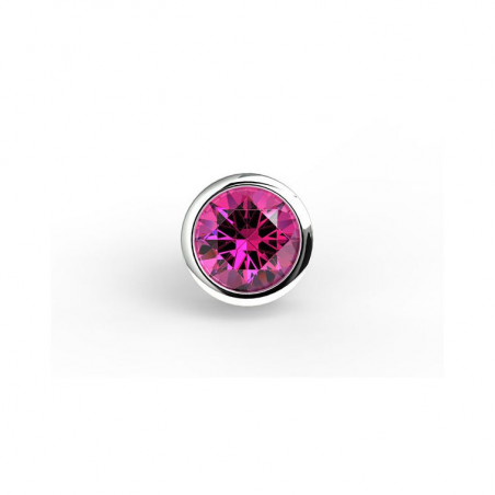 Boucles D'oreilles Saphirs Roses Serti Clos