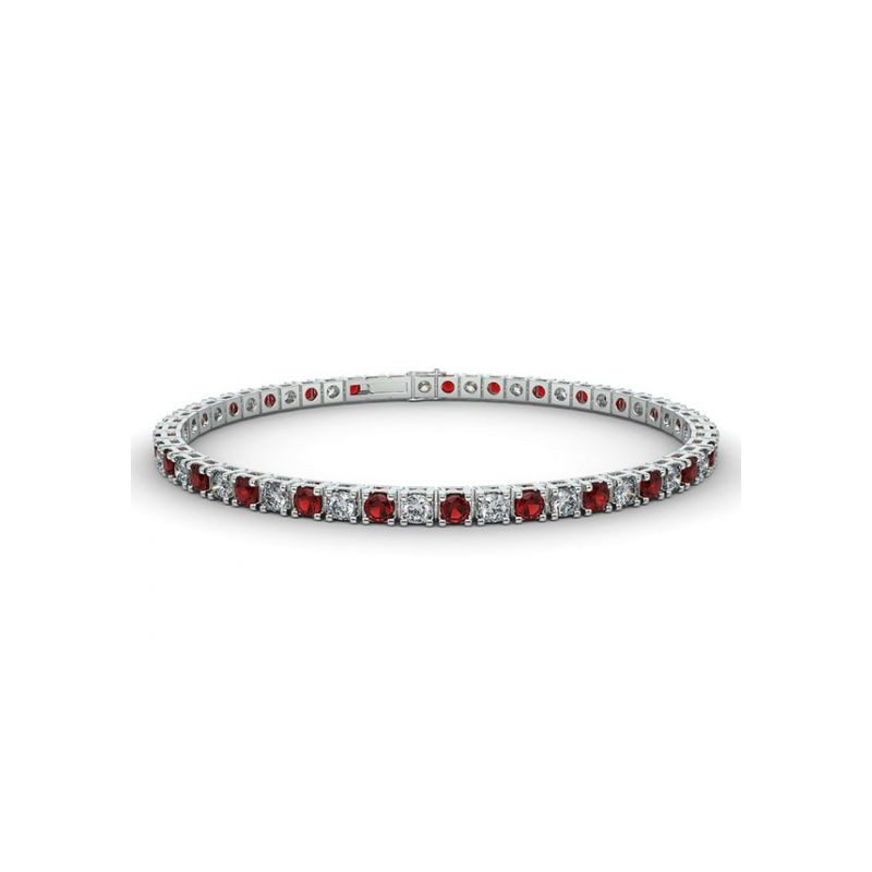 Alliance Diamants rouges 4 Grains Or Blanc 1.00 Carat Alliance Diamants rouges 4 Grains Or Blanc 1.00 Carat