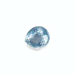 天蓝色梨形切割海蓝宝石，12.41克拉