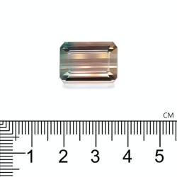 bi-kleurige toermalijn rechthoekige snit 19,27 karaat