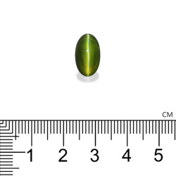 Kattenoog (chrysoberyl) OVALE snit Limegroen 10.00 karaat