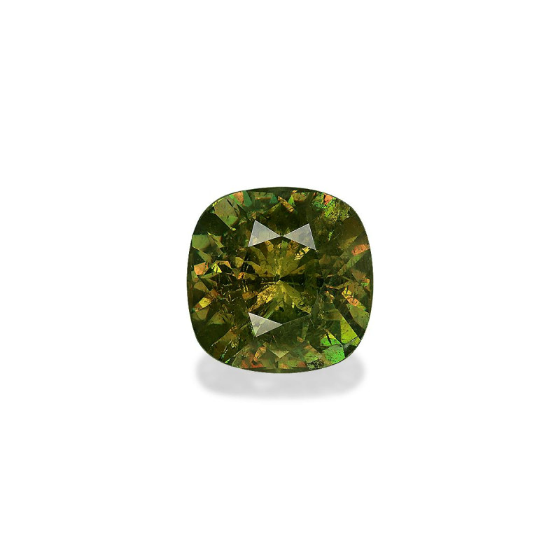 CUSHION-cut Demantoid Garnet Forest Green 8.19 carats