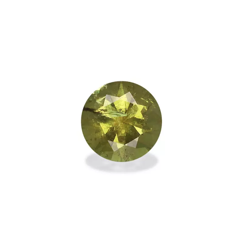 ROUND-cut Demantoid Garnet Olive Green 0.60 carats