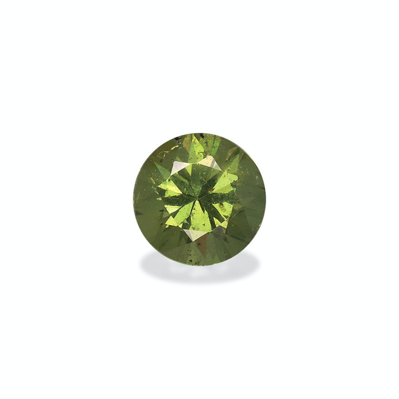 ROUND-cut Demantoid Garnet Olive Green 1.62 carats